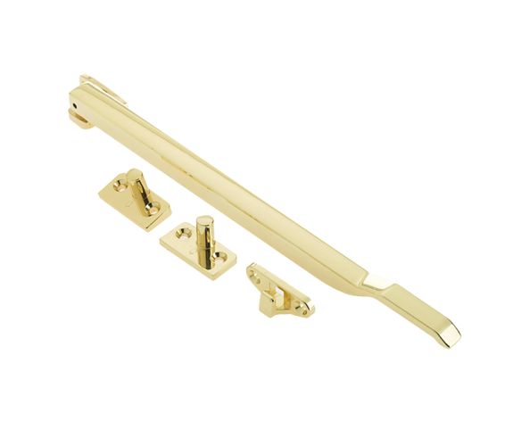 Non-Lockable Casement Window Stay (10″), Polished Brass