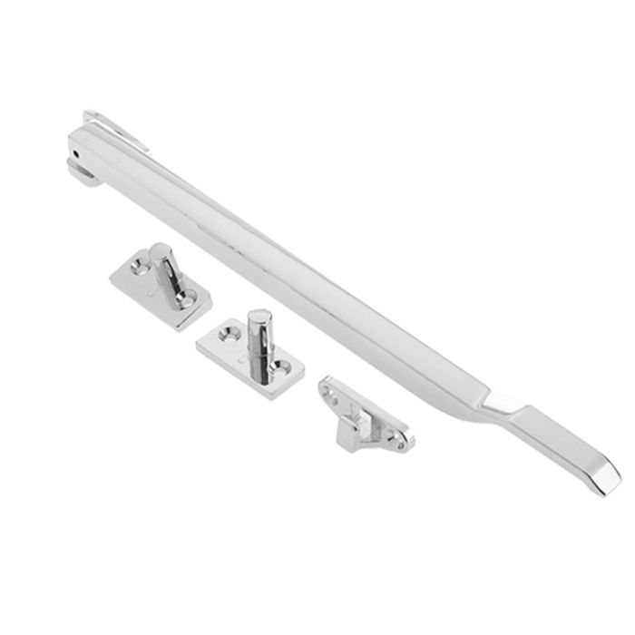 Non-Lockable Casement Window Stay (10″), Polished Chrome