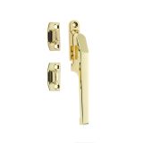 Non-Lockable Window Fastener (124mm), Polished Brass