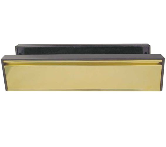 Telescopic PVCu Sleeved Letterplate (295mm x 71mm), Gold Anodised