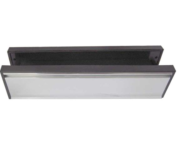 Telescopic PVCu Sleeved Letterplate (295mm x 71mm), Silver