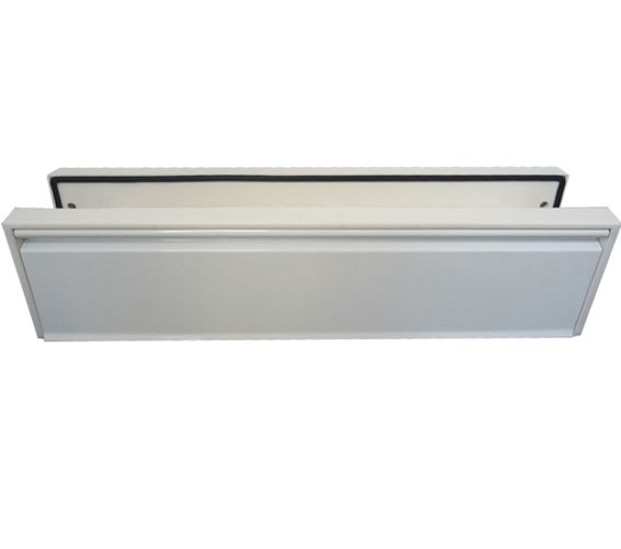 Telescopic PVCu Sleeved Letterplate (295mm x 71mm), White