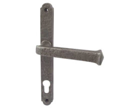 PVCu Lever Door Handles (240mm Backplate - 92mm C/C Euro Lock), Pewter