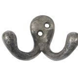 Double Robe Hook (55mm), Pewter Finish