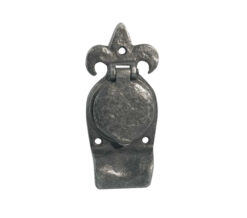 Fleur De Lys Cylinder Cover, Pewter Finish