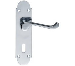Project Range Oxford Door Handles On Backplate, Polished Chrome (sold in pairs)