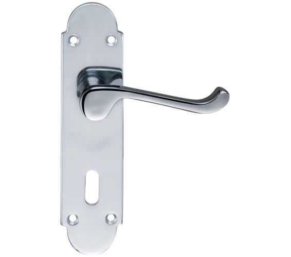 Project Range Oxford Door Handles On Backplate, Polished Chrome (sold in pairs)