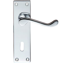 Project Range Victorian Scroll Door Handles On Backplate, Polished Chrome (sold in pairs)