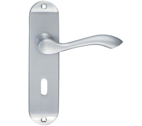Project Range Arundel Door Handles On Backplate, Satin Chrome (sold in pairs)