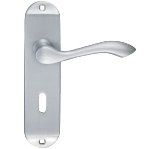 Project Range Arundel Door Handles On Backplate, Satin Chrome (sold in pairs)