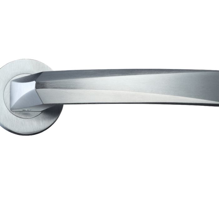 Hydra Lever On Round Rose, Satin Chrome (sold in pairs)