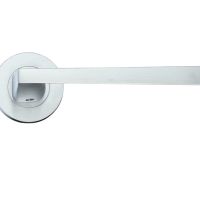 Lupus Lever On Round Rose, Satin Chrome (sold in pairs)