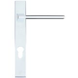 Pavo Euro Lock Multi Point Door Handles On Narrow 220mm Backplate, Polished Chrome (sold in pairs)