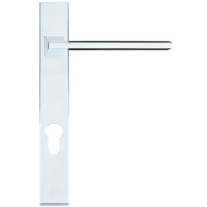 Pavo Euro Lock Multi Point Door Handles On Narrow 220mm Backplate, Polished Chrome (sold in pairs)