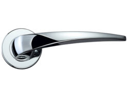 Cygnus Lever On Round Rose, Polished Chrome (sold in pairs)
