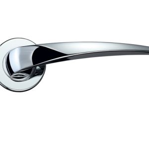 Cygnus Lever On Round Rose, Polished Chrome (sold in pairs)