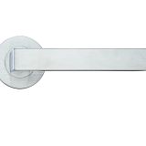 Mensa Lever On Round Rose, Satin Chrome (sold in pairs)