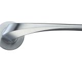 Aries Lever On Round Rose, Satin Chrome (sold in pairs)