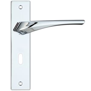 Aries Door Handles On Backplate, Polished Chrome (sold in pairs)