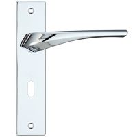 Aries Door Handles On Backplate, Polished Chrome (sold in pairs)