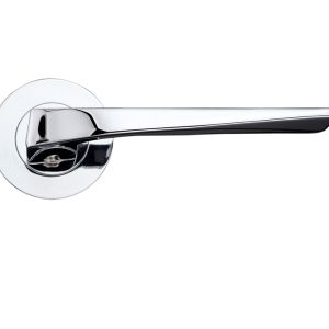 Lyra Lever On Round Rose, Polished Chrome (sold in pairs)