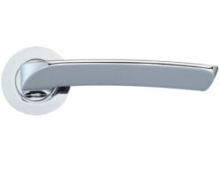 Aquila Lever On Round Rose, Polished Chrome (sold in pairs)
