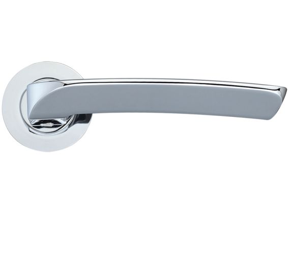 Aquila Lever On Round Rose, Polished Chrome (sold in pairs)