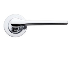 Draco Lever On Round Rose, Polished Chrome (sold in pairs)