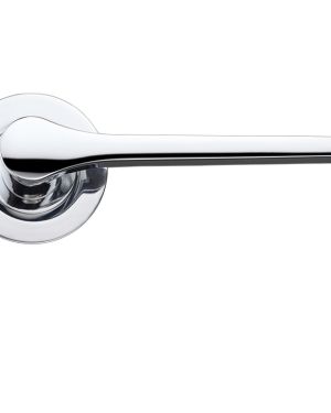 Draco Lever On Round Rose, Polished Chrome (sold in pairs)