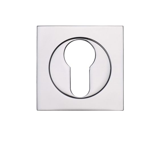 Square Euro Profile Escutcheon, Polished Chrome