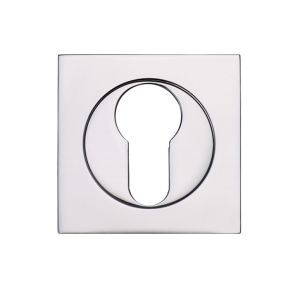 Square Euro Profile Escutcheon, Polished Chrome