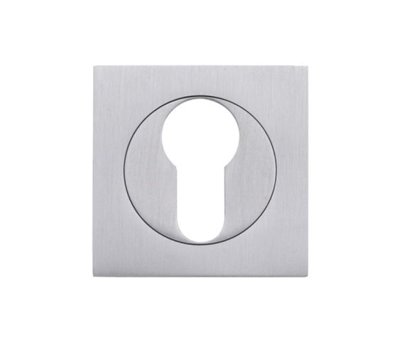 Square Euro Profile Escutcheon, Satin Chrome
