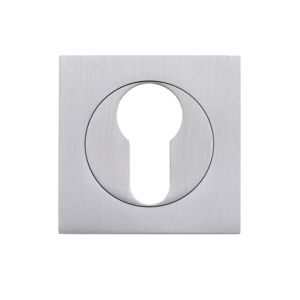 Square Euro Profile Escutcheon, Satin Chrome