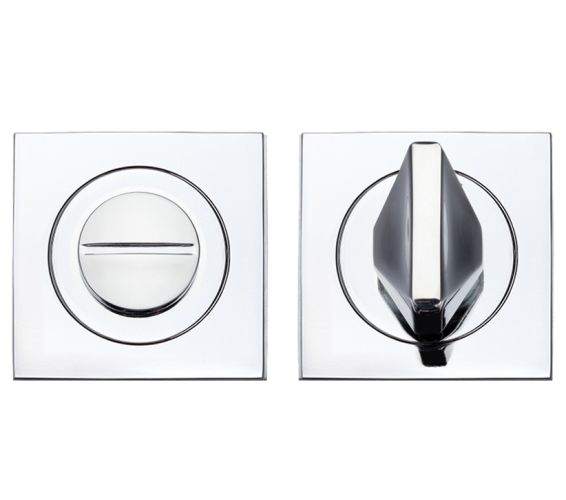 Square Bathroom Turn & Release, Polished Chrome