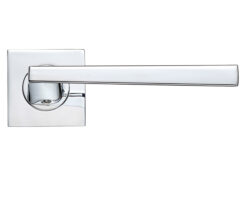 Lupus Lever On Square Rose, Polished Chrome (sold in pairs)