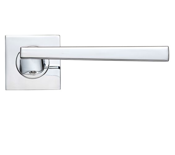 Lupus Lever On Square Rose, Polished Chrome (sold in pairs)