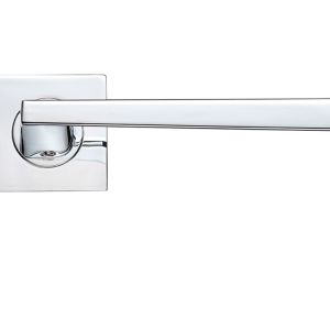 Lupus Lever On Square Rose, Polished Chrome (sold in pairs)