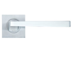 Lupus Lever On Square Rose, Satin Chrome (sold in pairs)