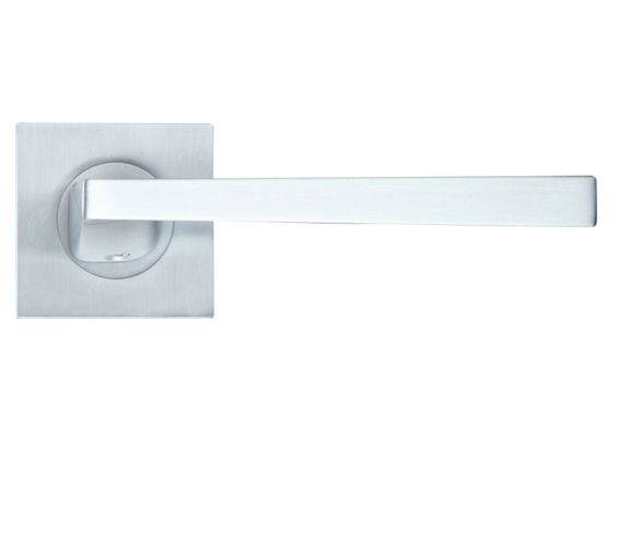 Lupus Lever On Square Rose, Satin Chrome (sold in pairs)