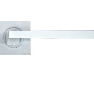 Lupus Lever On Square Rose, Satin Chrome (sold in pairs)