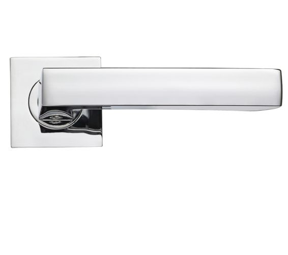 Mensa Lever On Square Rose, Polished Chrome (sold in pairs)