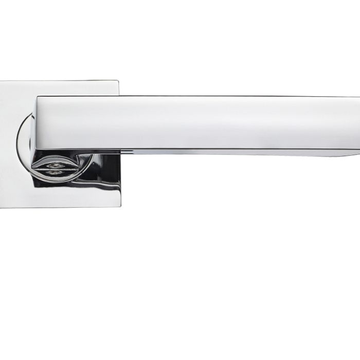 Mensa Lever On Square Rose, Polished Chrome (sold in pairs)