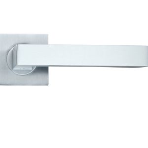 Mensa Lever On Square Rose, Satin Chrome (sold in pairs)
