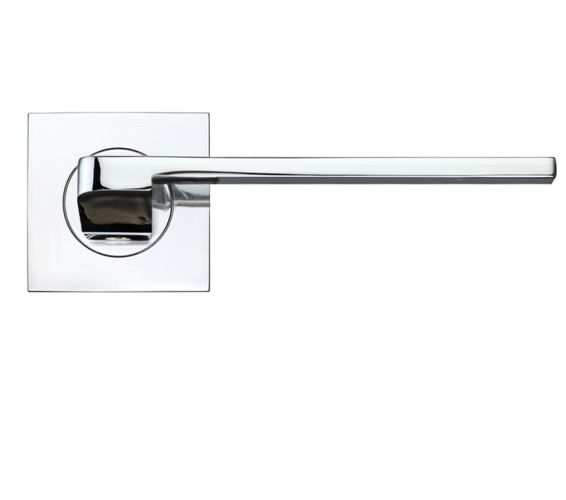 Maia Lever On Square Rose, Polished Chrome (sold in pairs)