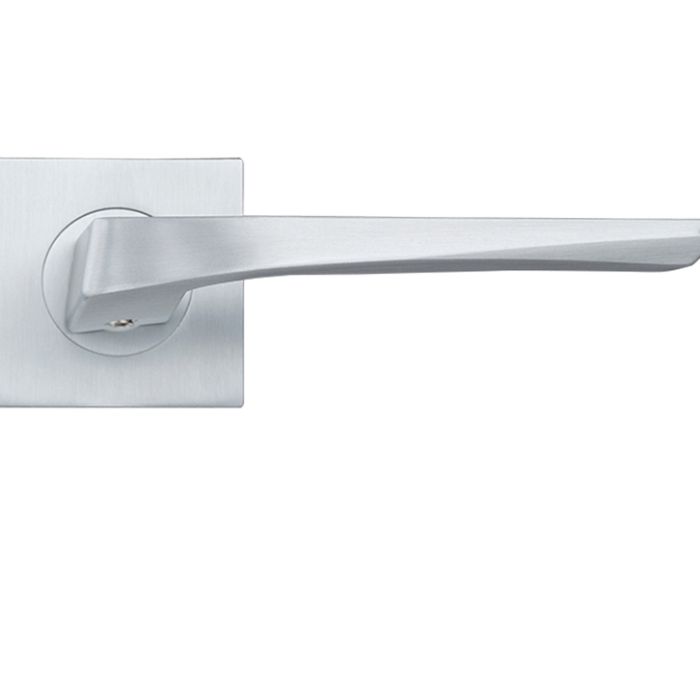 Lyra Lever On Square Rose, Satin Chrome (sold in pairs)