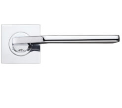 Auriga Lever On Square Rose, Polished Chrome (sold in pairs)