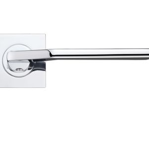 Auriga Lever On Square Rose, Polished Chrome (sold in pairs)