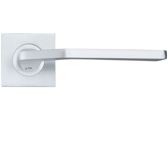 Auriga Lever On Square Rose, Satin Chrome (sold in pairs)