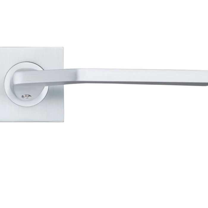Auriga Lever On Square Rose, Satin Chrome (sold in pairs)