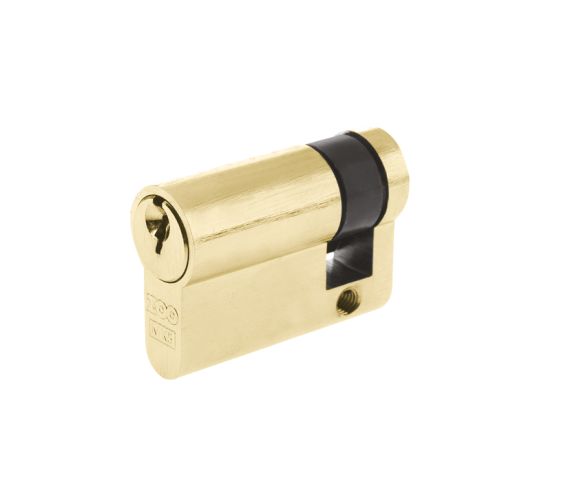Precision Euro Profile British Standard 5 Pin Single Cylinders (Various Sizes), Polished Brass